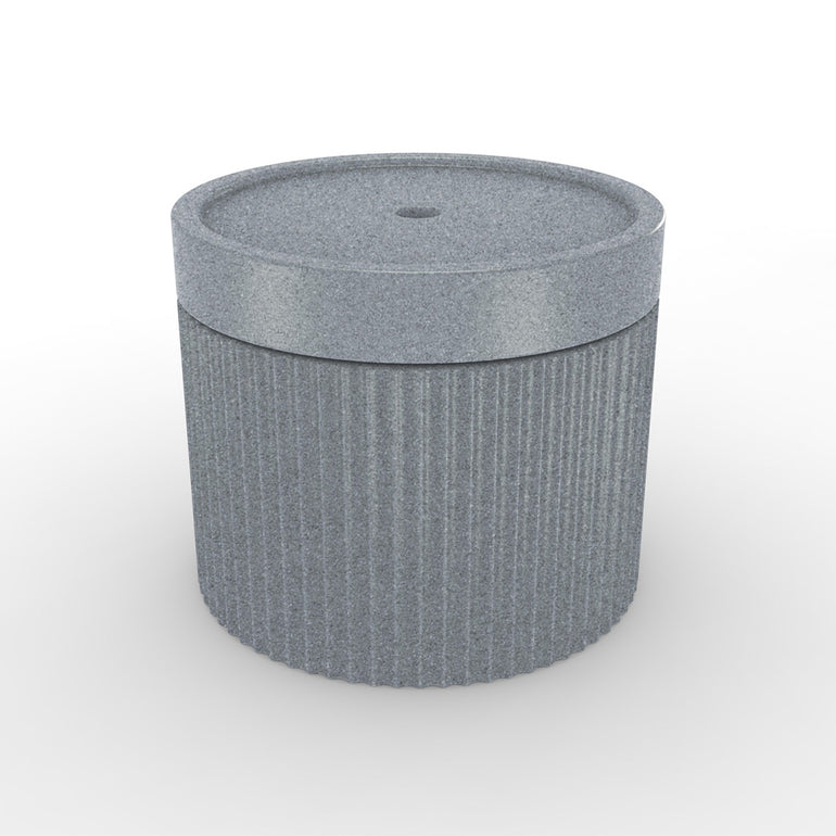 Ripple Wide Table with Umbrella Hole | In Pool & Patio Side Table | Gray Granite
