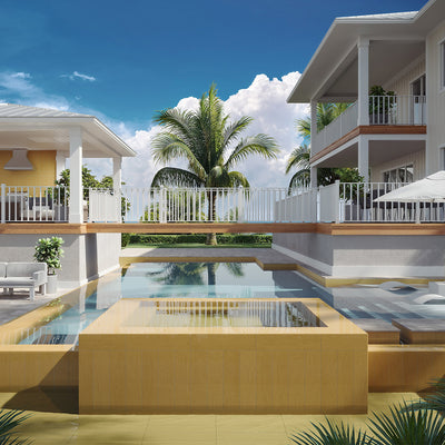 Saltstone Venetian Gold, 6" x 24" Porcelain Tile | Pool Waterline Tile