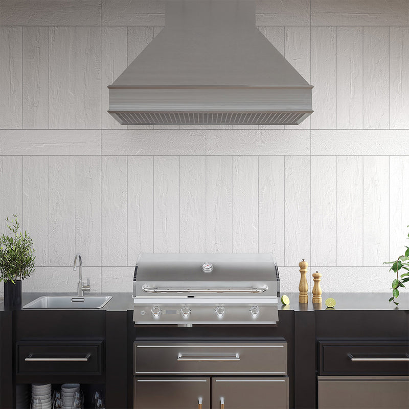 Saltstone Venetian Crystal White, 6" x 24" Porcelain Tile | Pool Tile