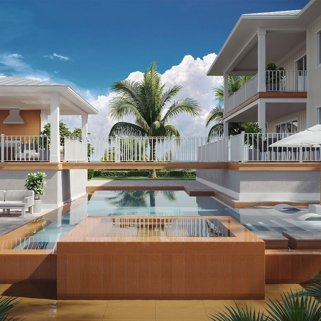 Saltstone Venetian Clay, 6" x 24" Porcelain Tile | Pool Waterline Tile