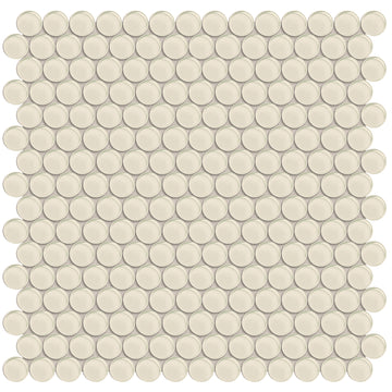 Sand, Penny Round Mosaic | ANAELEMPNRDSAND | Aquatica Glass Tile