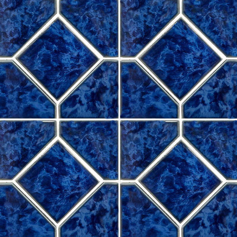 Sapphire, 6" x 6" Deco | TITAN-662 | Fujiwa Porcelain Pool Tile