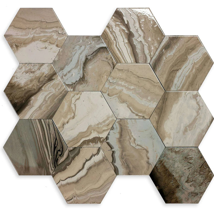 Selleny Beige, Hexagon Porcelain Tile | Kitchen, Spa, and Pool Tile