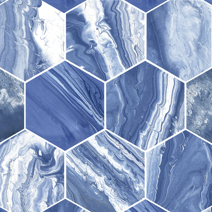 HexLuxe Ocean, Hexagon Porcelain Tile | Kitchen, Spa, and Pool Tile