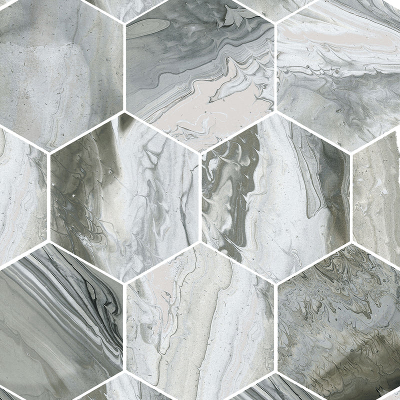 Selleny Gray, Hexagon Porcelain Tile | Kitchen, Spa, and Pool Tile