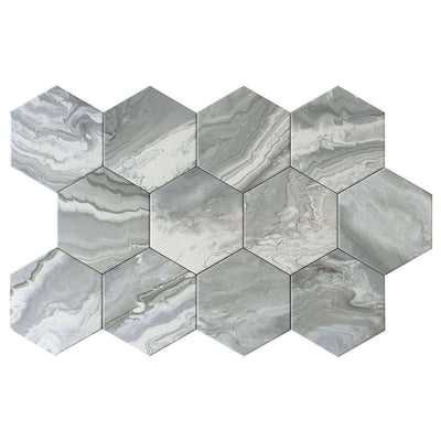 Selleny Gray, Hexagon Porcelain Tile | Kitchen, Spa, and Pool Tile