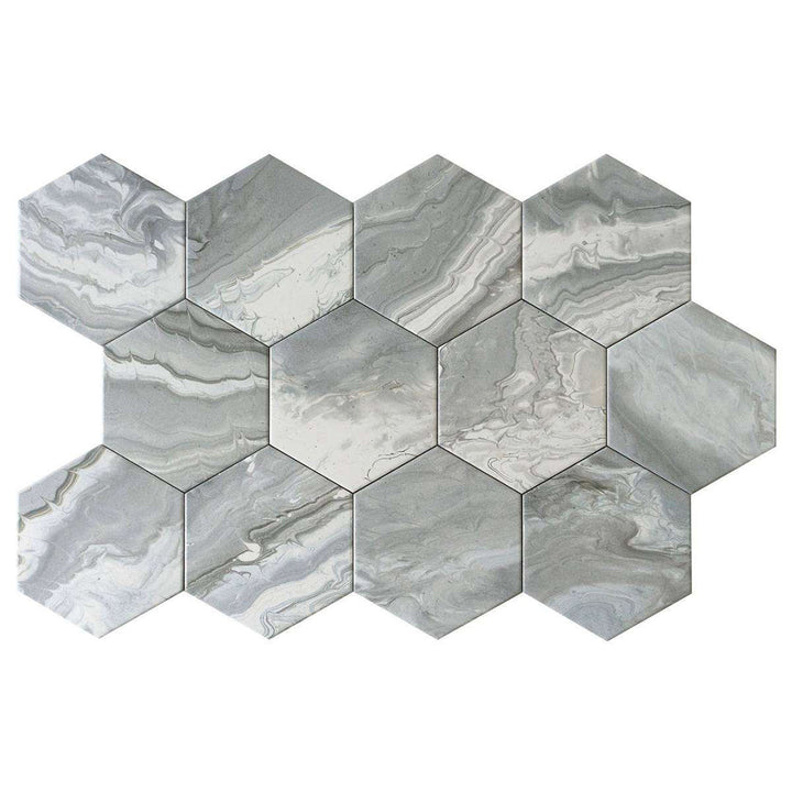 Selleny Gray, Hexagon Porcelain Tile | Kitchen, Spa, and Pool Tile