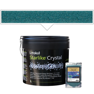 Litokol Starlike Crystal epoxy gel product with a sample pack on a white background