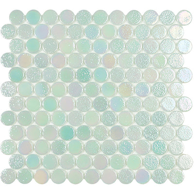 Shell Mystic, Circle | Glass Penny Round Mosaic Tile by Vidrepur