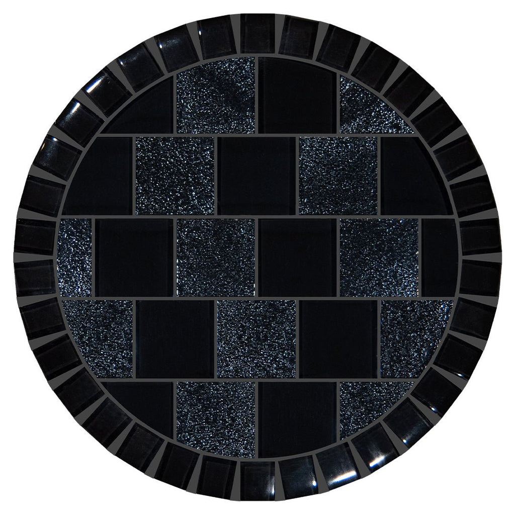 Signature Black, 12.5" Barstool Toppers | Swimming Pool Mosaics