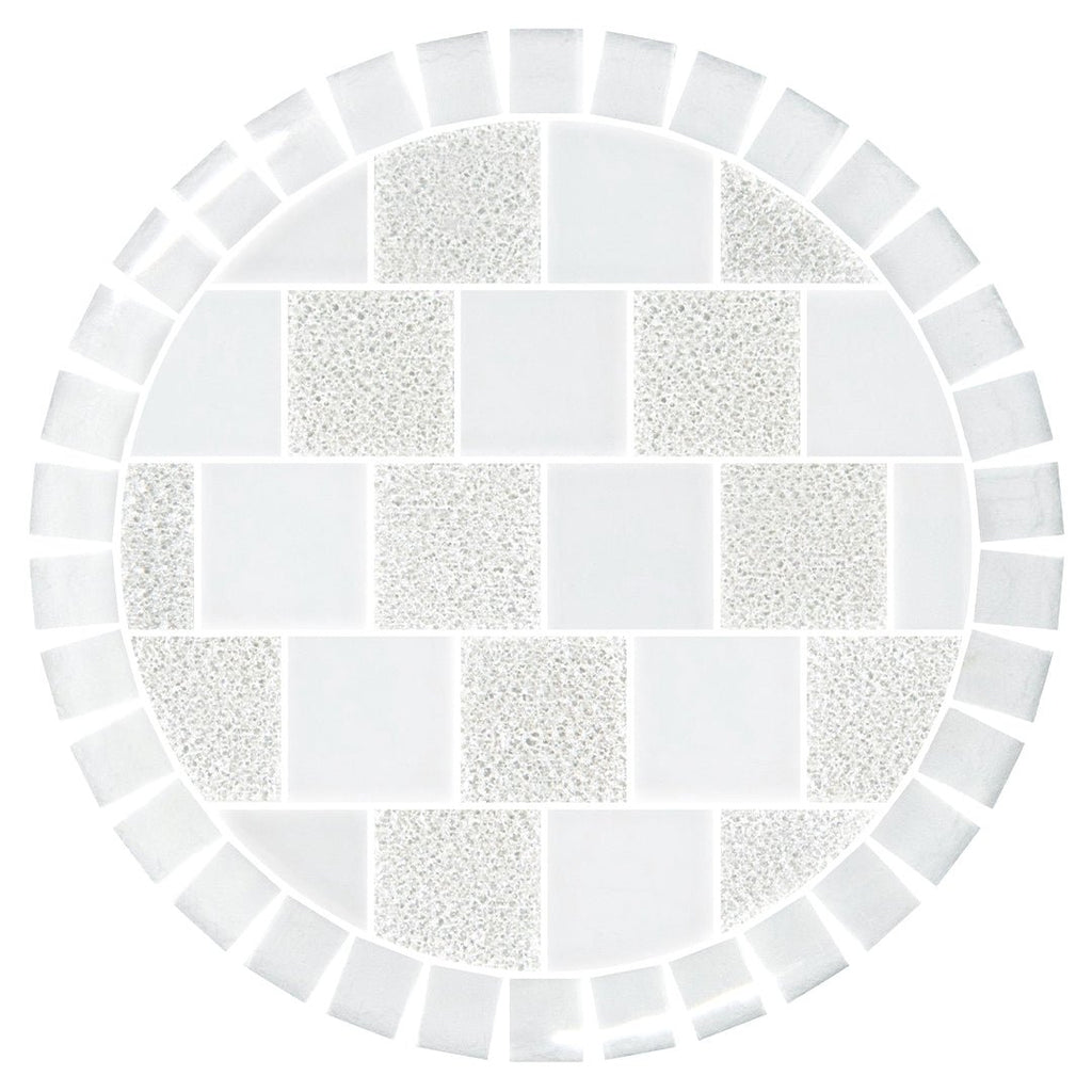 Signature White, 12.5" Barstool Toppers | Swimming Pool Mosaics