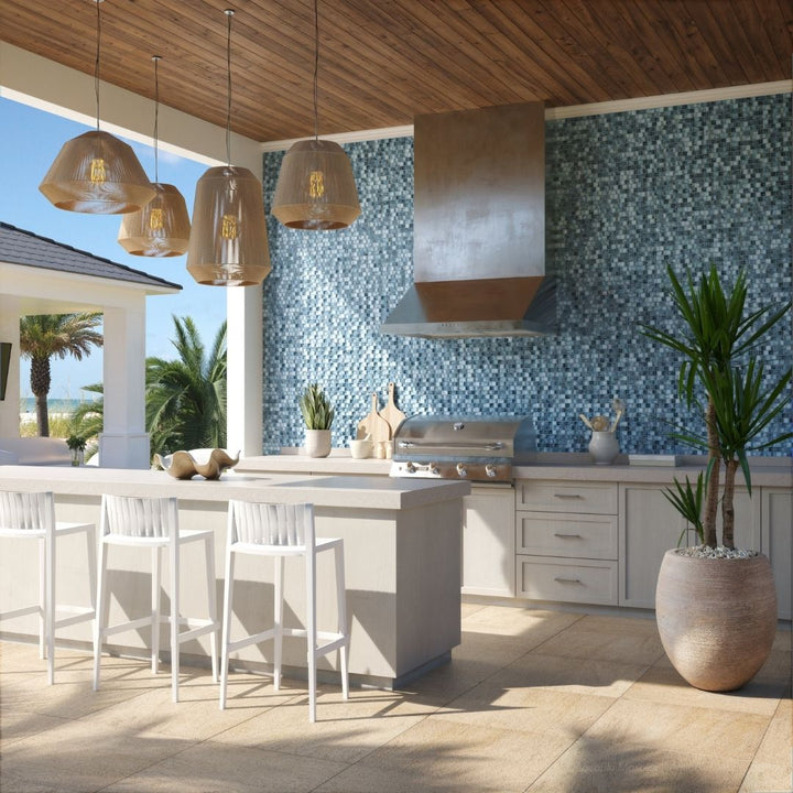 Arctic Blue, 1" x 1" Glass Mosaic Tile | SS82323B2 | Signature Series