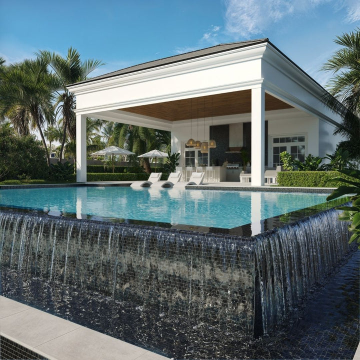 Black, 1" x 1" Glass Mosaic Tile | SS82323K1 | Signature Series Pool Tile by Artistry in Mosaics