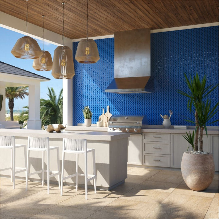 Blue, 1" x 1" Glass Mosaic Tile | SS82323B1 | Signature Series Pool Tile by Artistry in Mosaics