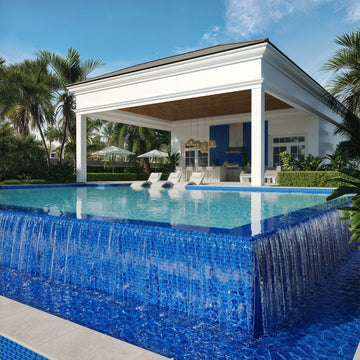 Blue, 1" x 1" Glass Mosaic Tile | SS82323B1 | Signature Series Pool Tile by Artistry in Mosaics