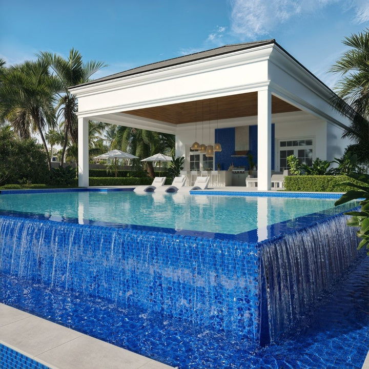 Blue, 1" x 1" Glass Mosaic Tile | SS82323B1 | Signature Series Pool Tile by Artistry in Mosaics