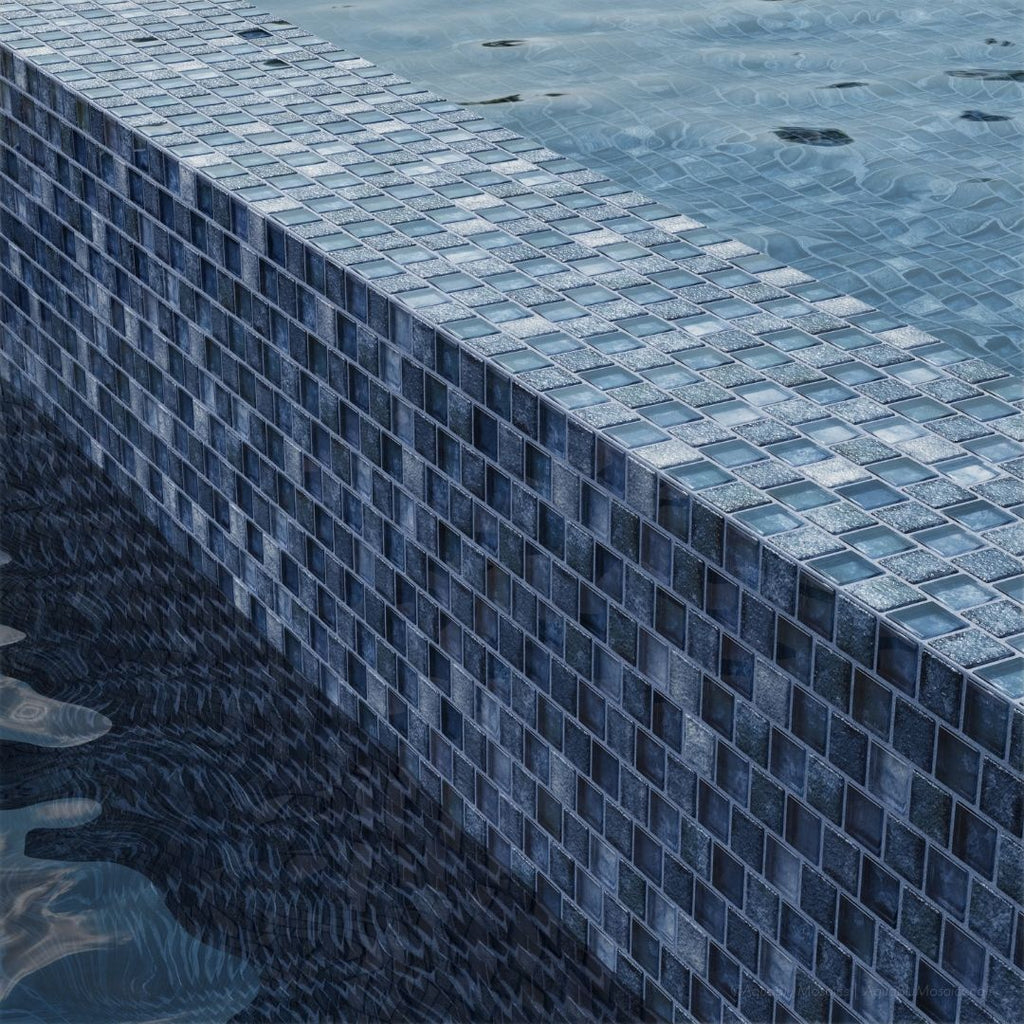 Gunmetal Blue, 1" x 1" Glass Mosaic Tile | Signature Series