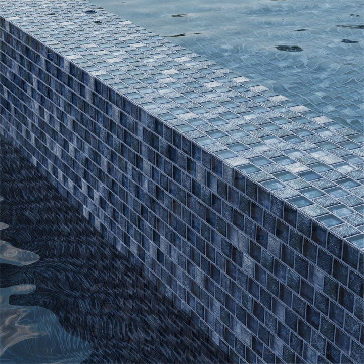 Gunmetal Blue, 1" x 1" Glass Mosaic Tile | Signature Series