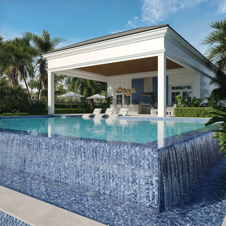 Gunmetal Blue, 1" x 1" Glass Mosaic Tile | Signature Series