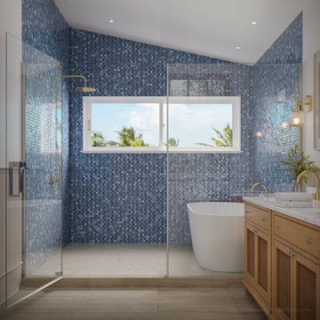 Gunmetal Blue, 1" x 1" Glass Mosaic Tile | Signature Series