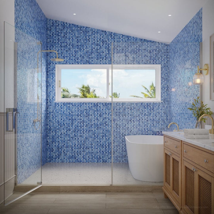 Lapis Blue, 1" x 1" Glass Mosaic Tile | SS82323B3 | Signature Series