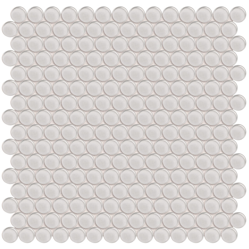 Skylight, Penny Round Mosaic | ANAELEMPNRDSKY | Aquatica Glass Tile