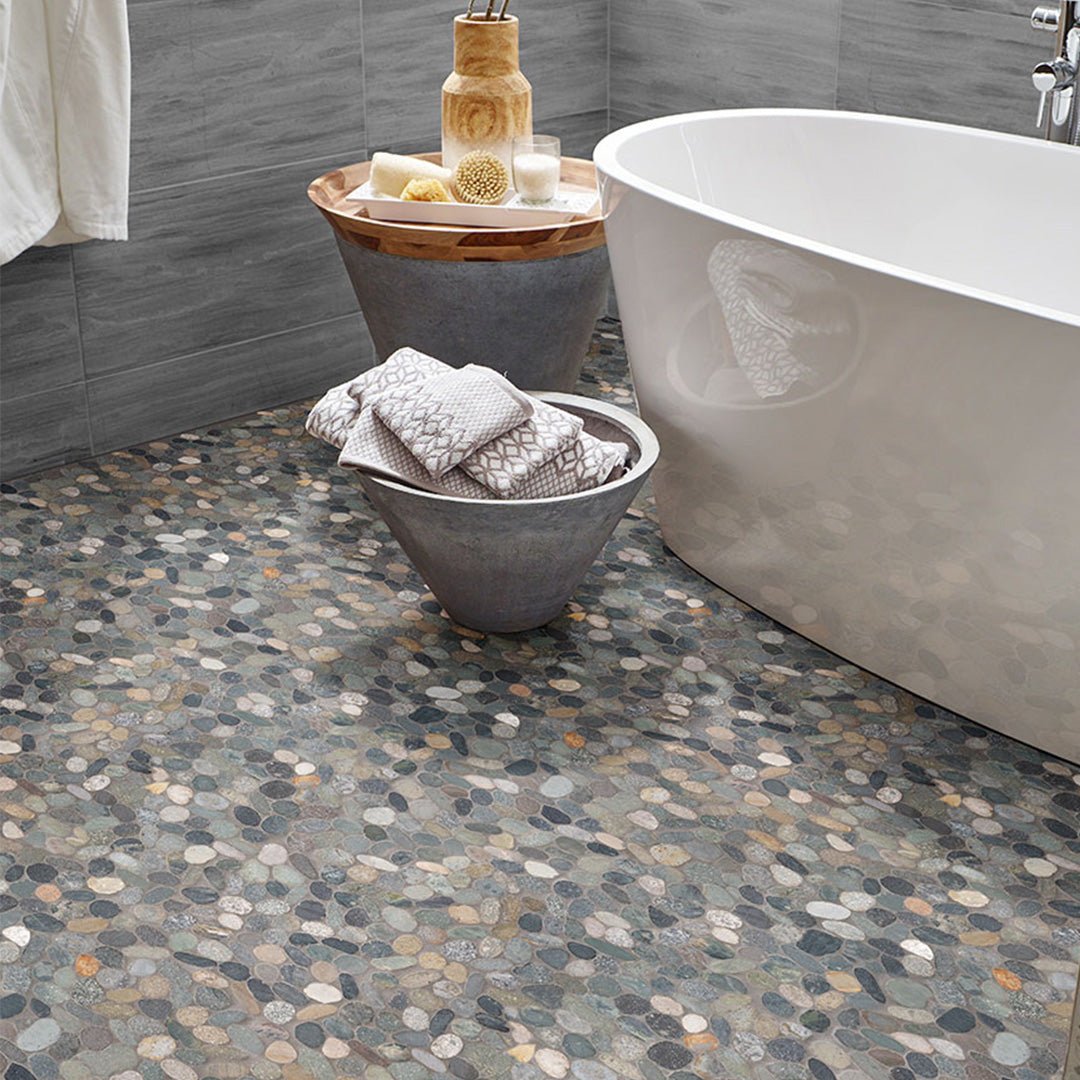 Mosaic Java Lago Rio Lago Series of Natural Stone Pebble Tile by MS International ...