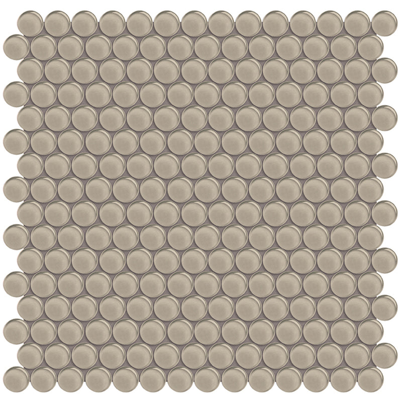 Smoke, Penny Round Mosaic | ANAELEMPNRDSMOKE | Glass Tile