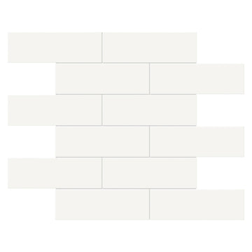 Soho Canvas White Glossy Brick, 2" x 6" - Ceramic Tile for Kitchen Backsplashes