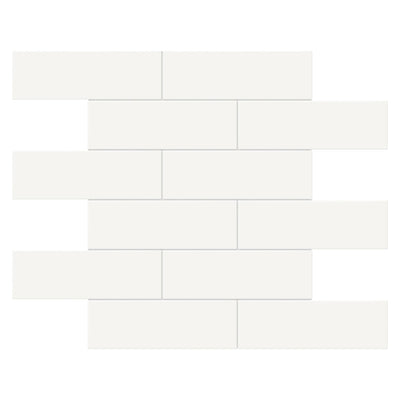 Soho Canvas White Glossy Brick, 2" x 6" - Ceramic Tile for Kitchen Backsplashes