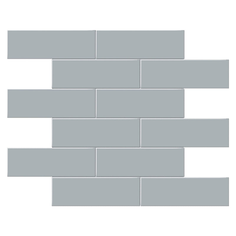Soho Cloud Blue Glossy Brick, 2" x 6" - Ceramic Tile for Kitchen Backsplashes