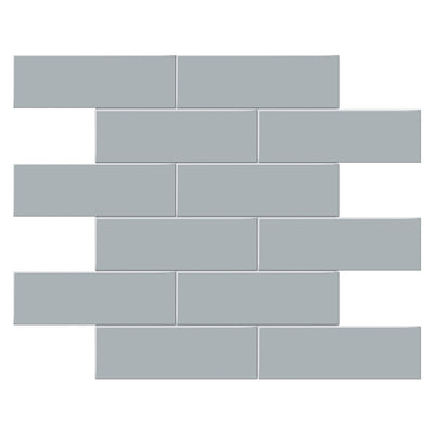 Soho Cloud Blue Matte Brick, 2" x 6" - Ceramic Tile for Kitchen Backsplashes