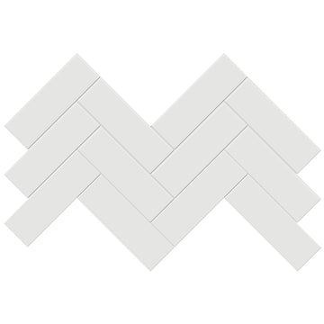 Soho Vintage Grey Glossy, 2" x 6" Herringbone Ceramic Tile