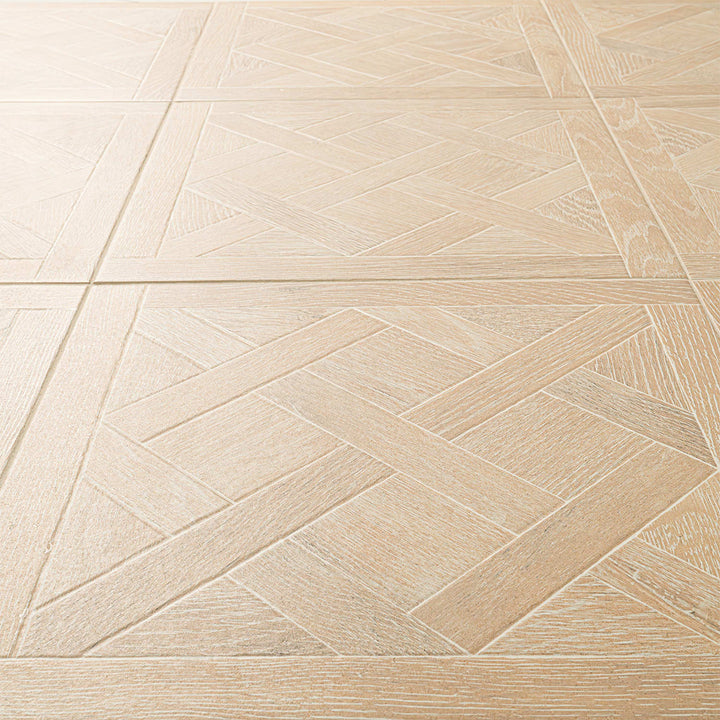 Wood-look porcelain floor and backsplash tile by MSI