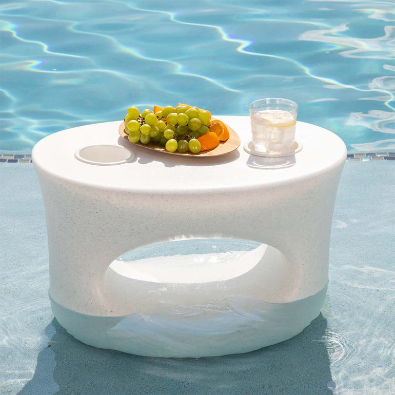 Amped In-Pool Stool/Table with White Cupholders | Pool Accessory