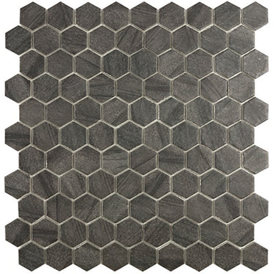 Steeple Grey, Hexagon Glass Mosaic | Glass Tile by Vidrepur 
