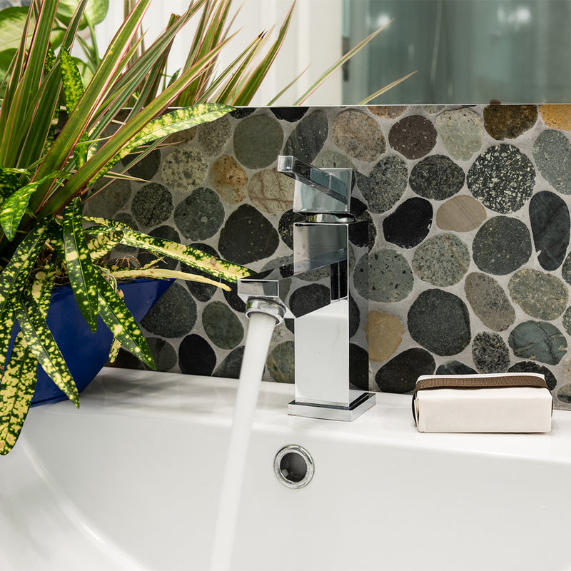 Stone Mosaics - Salt and Pepper - Shaved Pebble Tile