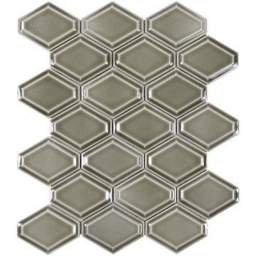 Structure Plains, Diamond Mosaic | Anthology Ceramic Backsplash Tile