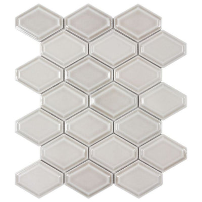 Structure Pewter, Diamond Mosaic | Anthology Ceramic Backsplash Tile