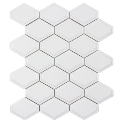 Structure Plaster, Diamond Mosaic | Anthology Ceramic Backsplash Tile