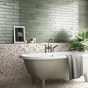 Studio Terrazzo Bianco, 8" x 8" Porcelain Tile | Terrazzo Pool Tile