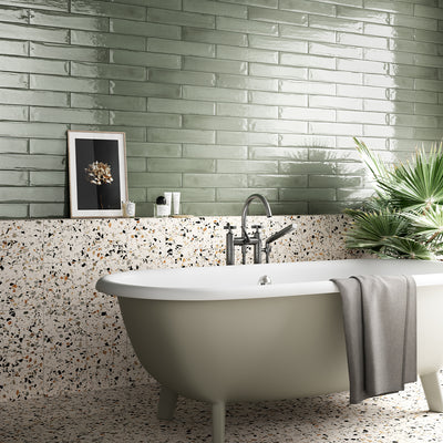 Studio Terrazzo Bianco, 8" x 8" Porcelain Tile | Terrazzo Pool Tile