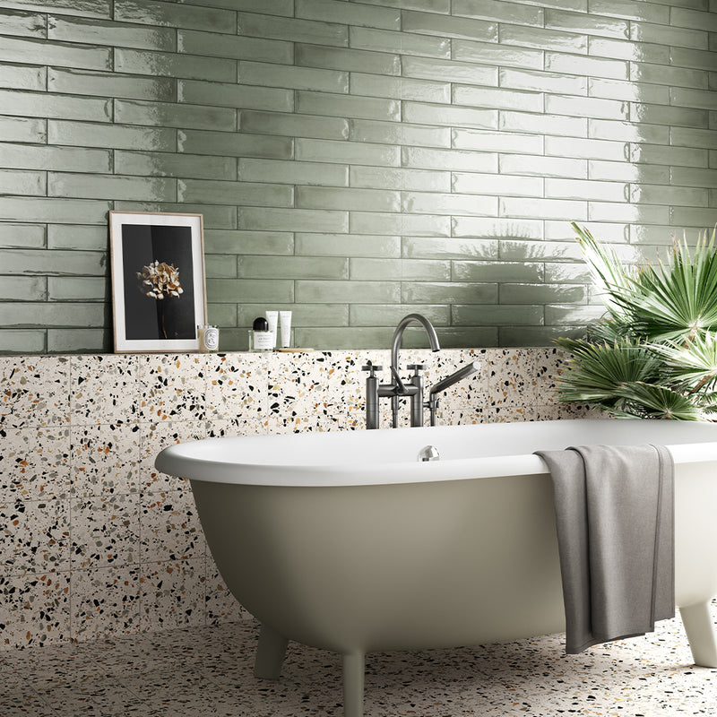 Studio Terrazzo Bianco, 8" x 8" Porcelain Tile | Terrazzo Pool Tile