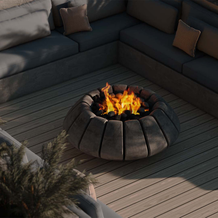 Sunflower Fire Table | Outdoor Gas Fire Pit by Prism Hardscapes