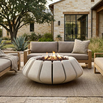 Sunflower Fire Table | Outdoor Gas Fire Pit by Prism Hardscapes
