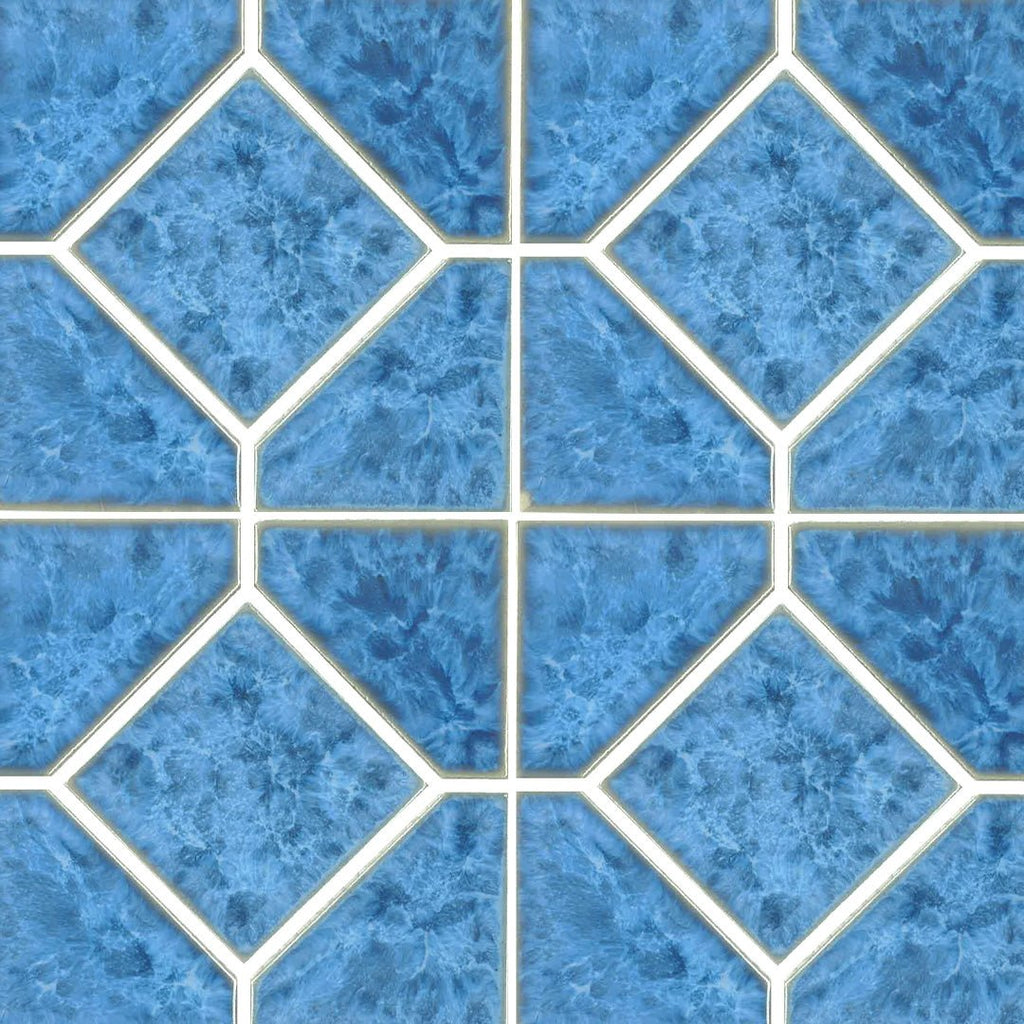 TITAN-661 - Fujiwa Crystal Blue, 6" x 6" Deco - Porcelain Pool Tile