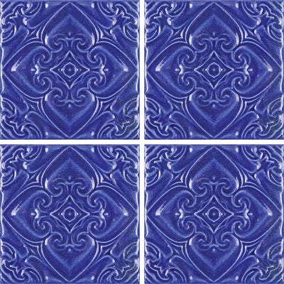 Atlantico Blue Cobalto, 6" x 6" Deco - Porcelain Pool Tile