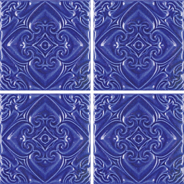 Atlantico Blue Cobalto, 6" x 6" Deco - Porcelain Pool Tile