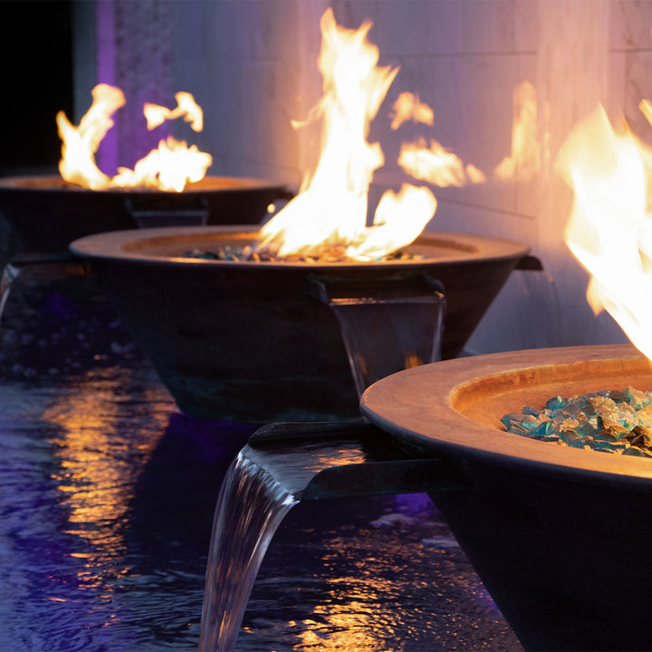 Cazo Copper Fire and Water Bowl, 4 Way Spill | The Outdoor Plus
