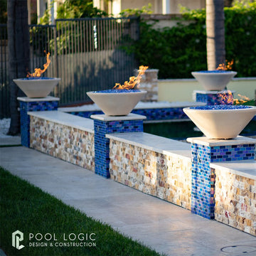 24" Cazo Fire Bowl | GFRC Concrete Fire Feature by TOP